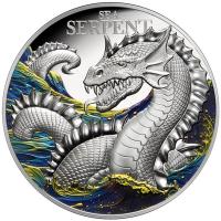 Niue - 5 NZD Mythical Creatures: Die Seeschlange (3.) 2024 - 2 Oz Silber PP High Relief Color