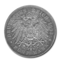 Deutsches Kaiserreich - 5 Mark Wilhelm II Wrttemberg - 25g Silber