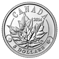 Kanada - 5 CAD Majesttische Ahornbltter 2014 - 1/10 Oz Platin