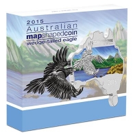 Australien - 1 AUD Map Shaped Serie Wedge Tailed Eagle 2015 - 1 Oz Silber PP Color