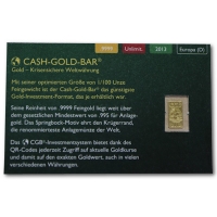 Cash Gold Bar - 1/100 Oz Goldbarren