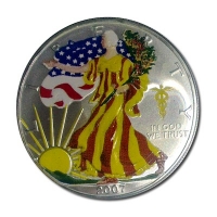 USA - 1 USD Silver Eagle 2007 - 1 Oz Silber Color Sommer
