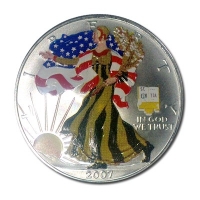 USA - 1 USD Silver Eagle 2007 - 1 Oz Silber Color Winter